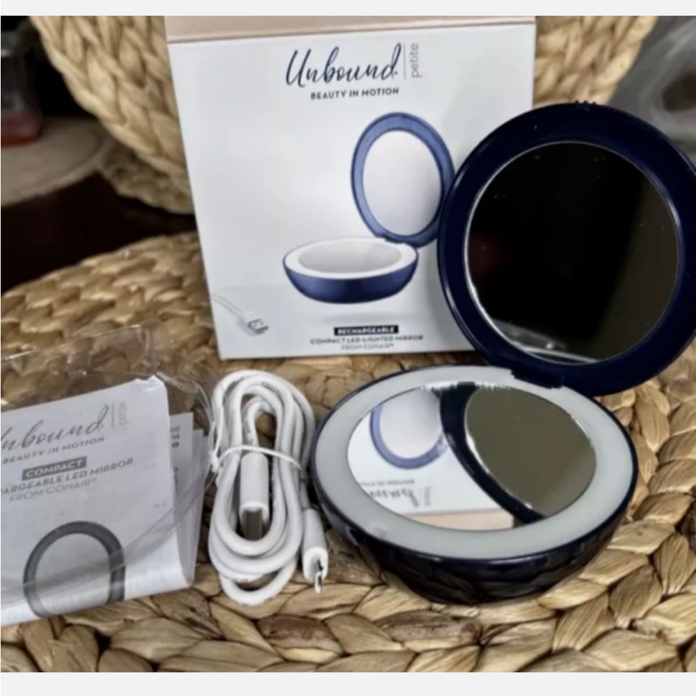 Compact Mirror with LED Light - Navy